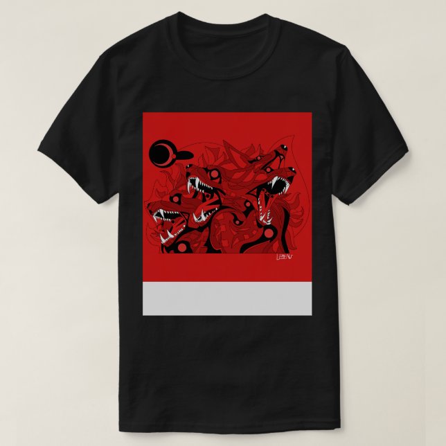 T-shirt crimson dans le sang cadejo enfer hound cerberus c (Design devant)