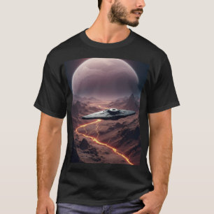 T-shirt Crimson Rift : Starship sur les déchets Aliens