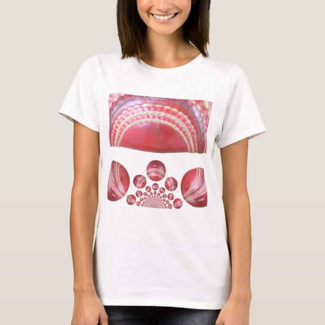 T-shirt Crimson Spin - Une Belle Balle Rouge De Cricket Ar (Devant)