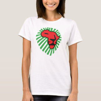 T-shirt Crinière rouge de vert de lion cette fois pour la