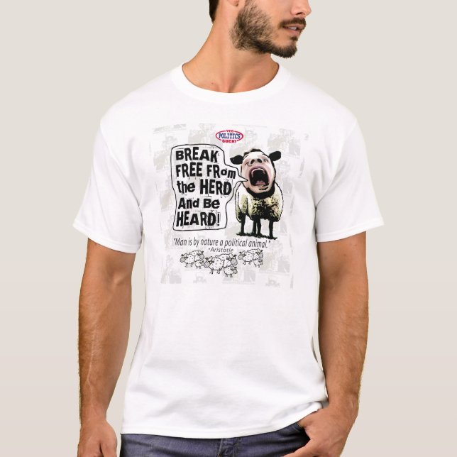 T-shirt Cris perçants politiques de Sheople Sheeple de (Devant)