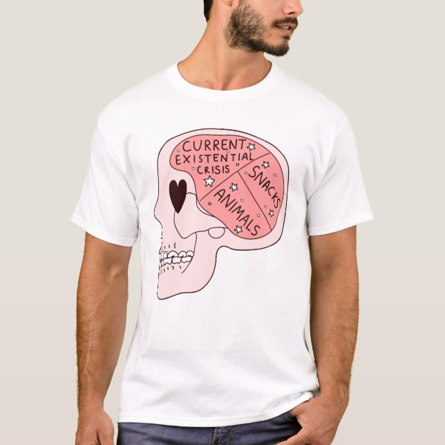 T-shirt Crise Existentielle Actuelle Snacks Animaux (Devant)