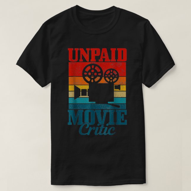T-shirt Critique de cinéma non payé Caméra de cinéma Vinta (Design devant)