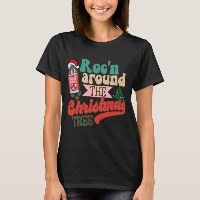 T-shirt CRNA Nurse Christmas Roc'n autour de la Tr de Noël (Devant)