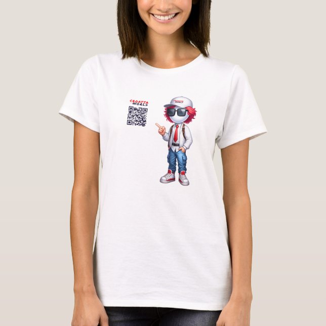 T-shirt CRO@ - Blanc QR avant et arrière (Devant)