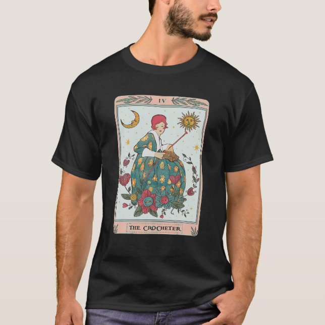 T-shirt Cro Crocheter Tarot Card Crochet Cool Quilting Cro (Devant)