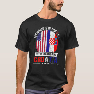 T-shirt Croate American Patriot Heart Est De Croatie Gr