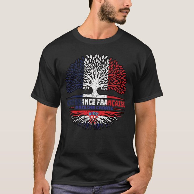 T-shirt Croate Français France Arbre Drapeau (Devant)