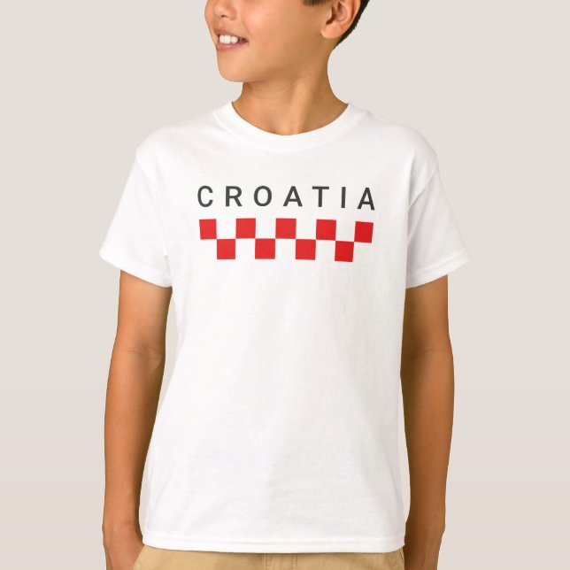T-shirt Croatie Carrés Rouges (Devant)