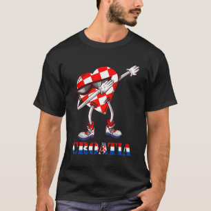 T-shirt Croatie Dabbing Cœur Fierté Croate Hrvatska Croa