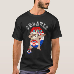 T-shirt Croatie Dabbing Hedgehog Drapeau Croate Hrvatska S