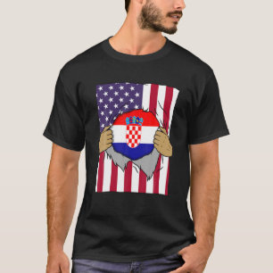 T-shirt Croatie Drapeau intérieur de moi Accueil Fierté Am