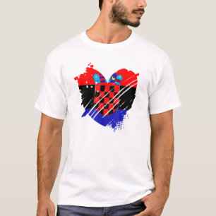 T-shirt Croatie Drapeau J'Aime Croatie C'Est Dans Mon Adn 