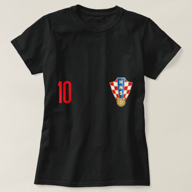 T-shirt Croatie Jersey Numéro dix Croate Futebol Soccer (Design devant)