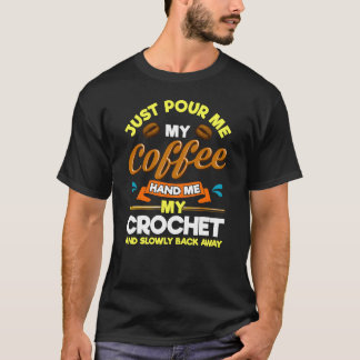 T-shirt Crochet Café Café Café Caféine rétro