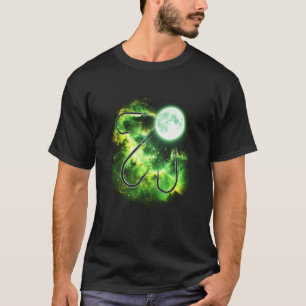 T-shirt Crochet de pêche Hurlement à la Lune Vert tie dye