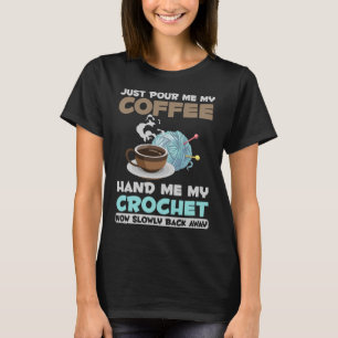 T-shirt Crochet et café Hobby Fil d'Artisanat Lover