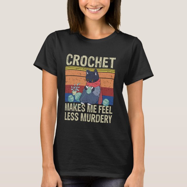 T-shirt Crochet Grumpy Chat Funny Tricot Amateurs de fils  (Devant)