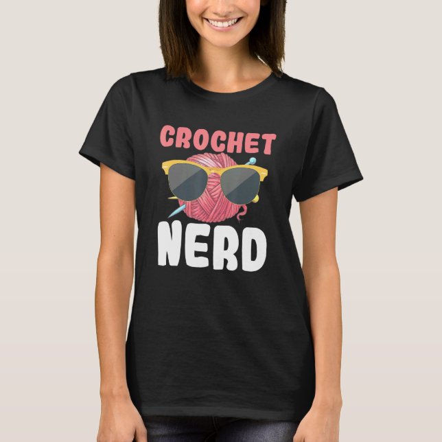 T-shirt Crochet Nerd Lunettes de soleil Knit Tricot Croche (Devant)