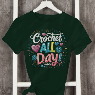 T-shirt Crochet toute la journée Fer amour coeur