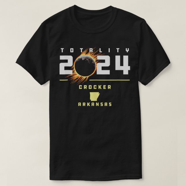 T-shirt Crocker Arkansas 2024 Total Éclipse Solaire (Design devant)
