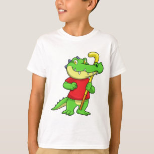T-shirt Crocodile à Field hockey avec bâton