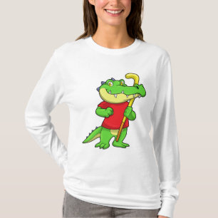 T-shirt Crocodile à Field hockey avec bâton