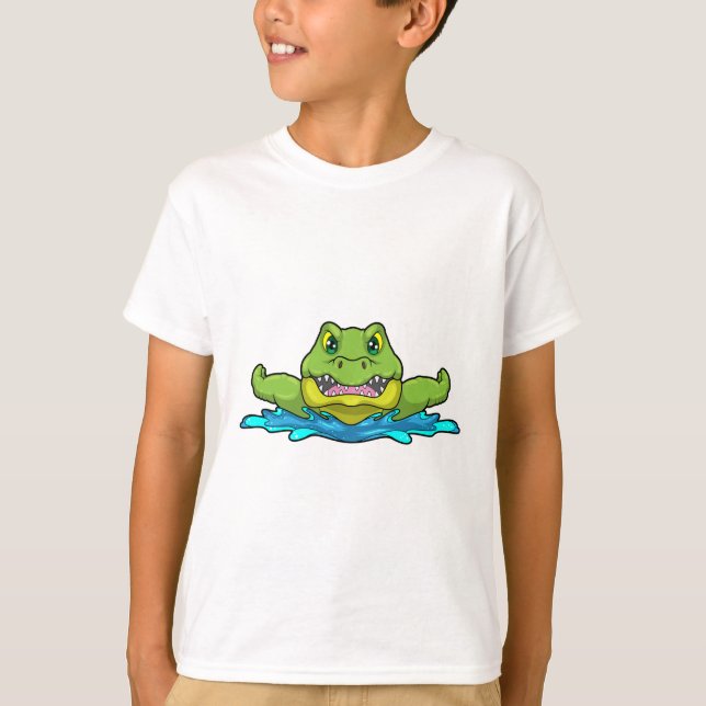 T-shirt Crocodile à nager dans l'eau (Devant)