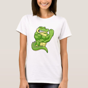 T-shirt Crocodile comme Bodybuilder avec de grands Muscles