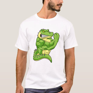 T-shirt Crocodile comme Bodybuilder avec de grands Muscles