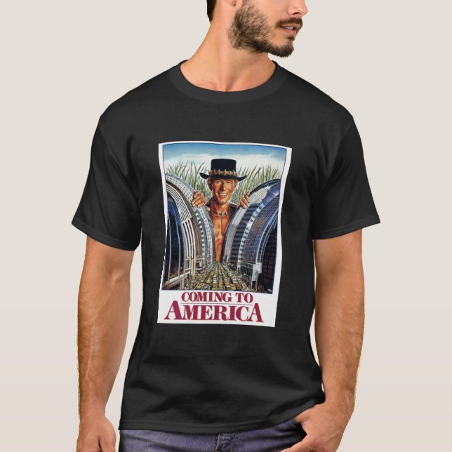 T-shirt Crocodile Dundee x Arrivée en Amérique  (Devant)