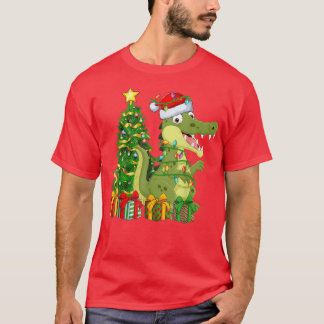 T-shirt Crocodile Éclairage Xmas Arbre Correspondant Croco