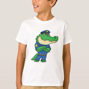 T-shirt Crocodile en tant qu'officier de police en uniform