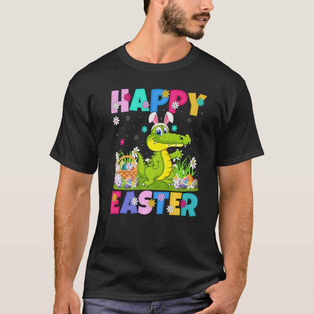T-shirt Crocodile Joyeux Bunny de Pâques Crocodile Soleil  (Devant)