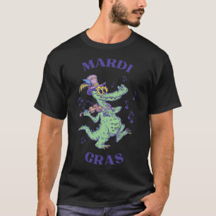 T-shirt Crocodile Mardi Grawr Costume Mardi Gras Gator Hom