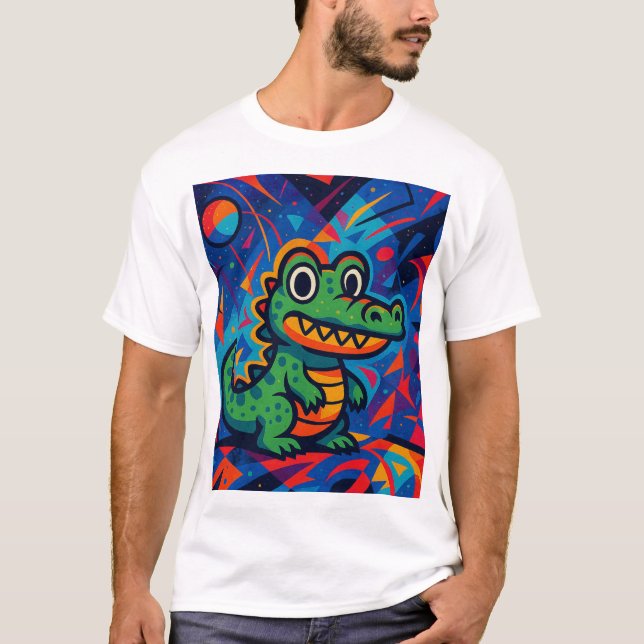 T-shirt crocodile vert (Devant)