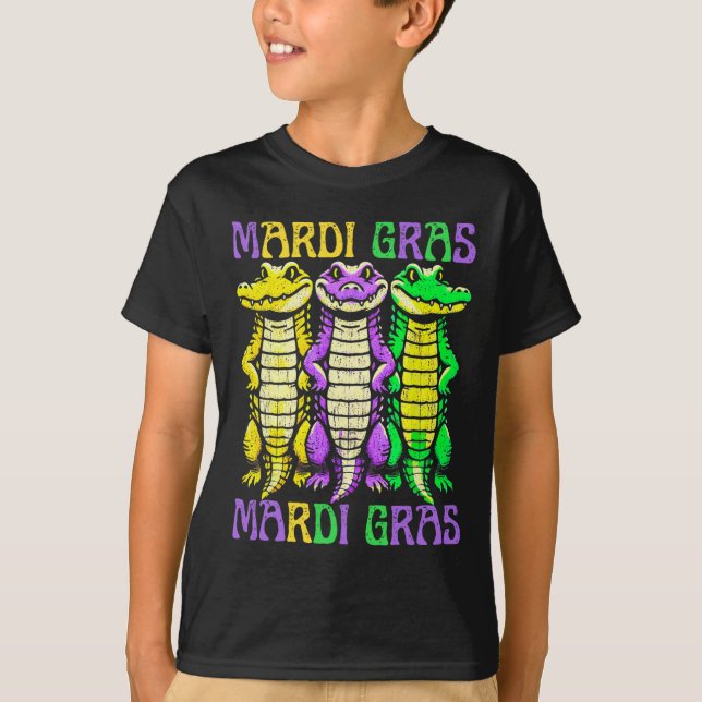 T-shirt Crocodiles Aligator Louisiana Mardi Gras Carnival (Devant)