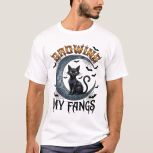 T-shirt Crocs en Croissance Chat Noir Lune Croissante Chau