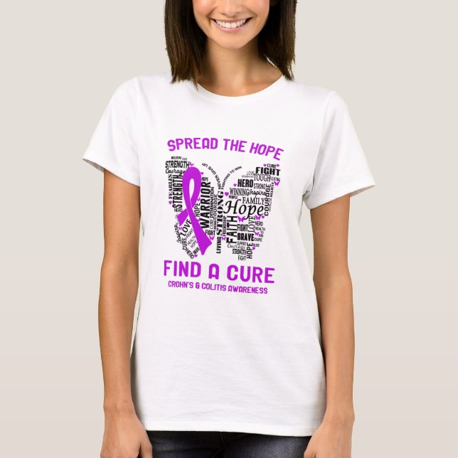 T-shirt Crohn's & Colitis Awareness Moth Ribbon Gifts (Devant)