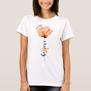 T-shirt Croire Crps Sensibilisation Orange Ribbon Flower L