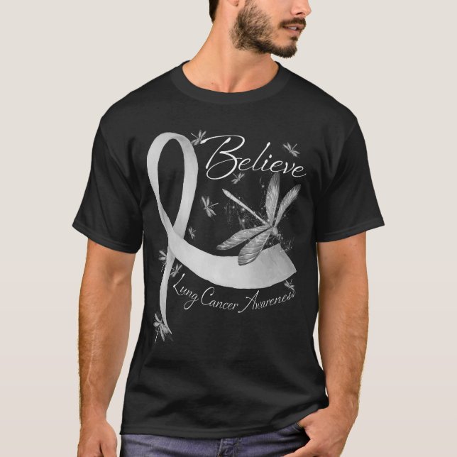 T-shirt Croire Dragonfly Lung Cancer Sensibilisation Hippi (Devant)