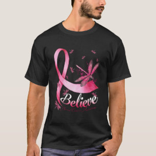 T-shirt Croire Dragonfly Pink Ribbon Cancer du sein