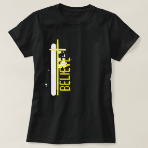 T-shirt Croire en Jésus Christ Croix Abstraite Design
