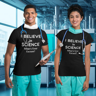 T-shirt Croire en la science Quelle est votre excuse vacci