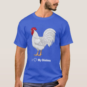 T-shirt Croisement de coq de poulet à la luge blanche