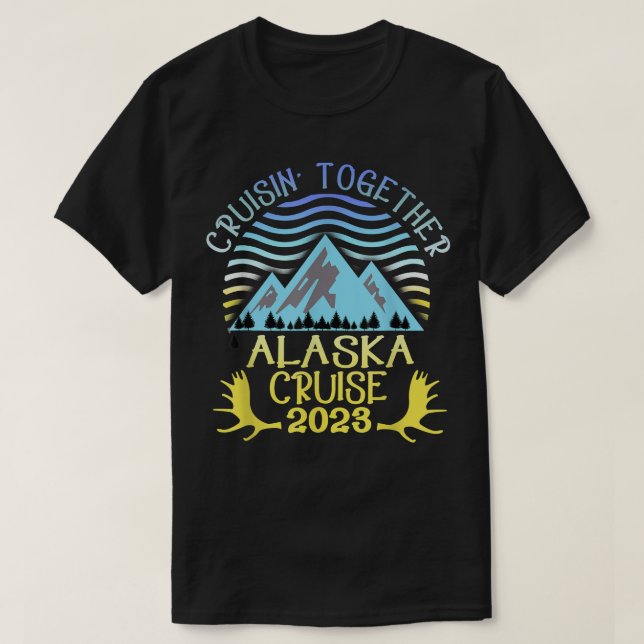 T-shirt Croisière Alaska 2023 Vacances famille ou groupe  (Design devant)