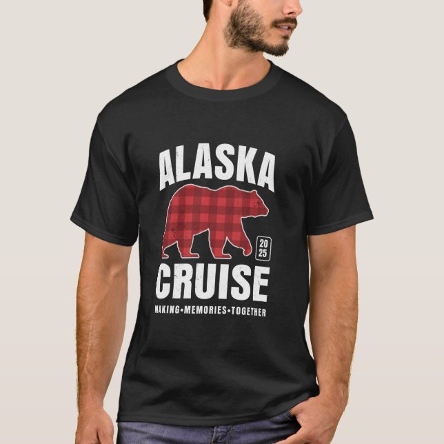 T-shirt Croisière Alaska 2025 Ours Buffalo Plaid Gi (Devant)