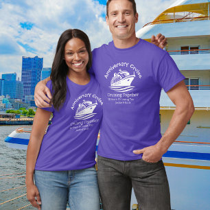 T-shirt Croisière Anniversaire bleu/blanc Personnaliser T-
