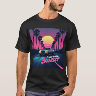 T-shirt Croisière dans le coucher du soleil - 80s Retro Dr