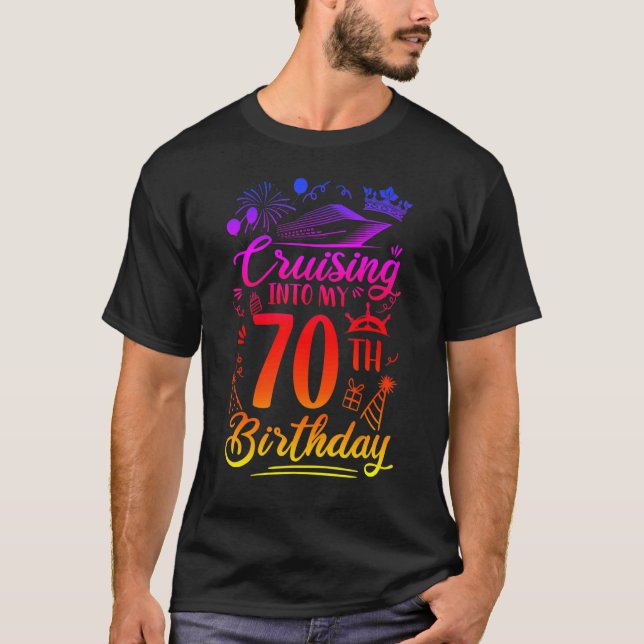 T-shirt Croisière Dans Mon 70 Ans Croisière Anniversaire 7 (Devant)